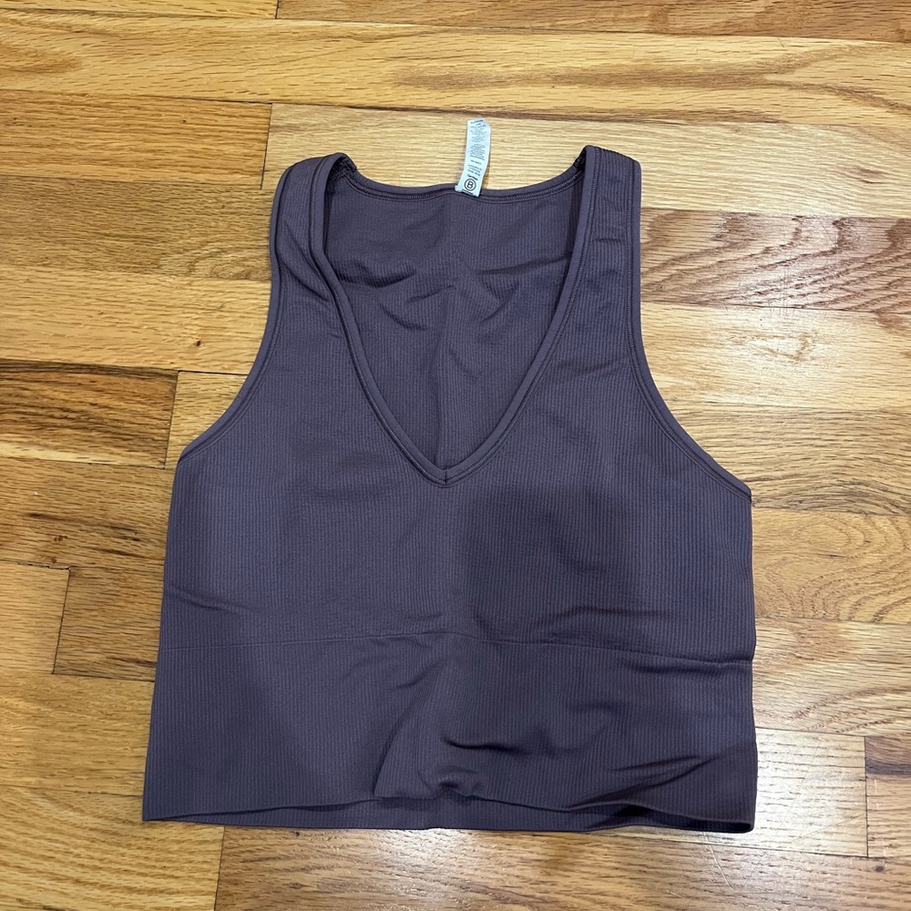 Athleta Purple Aurora Rib Tank Cropped